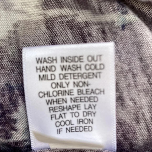 VERA WANG SimplyVera floral print long sleeve round neck 100% soft rayon size MP - Picture 6 of 9